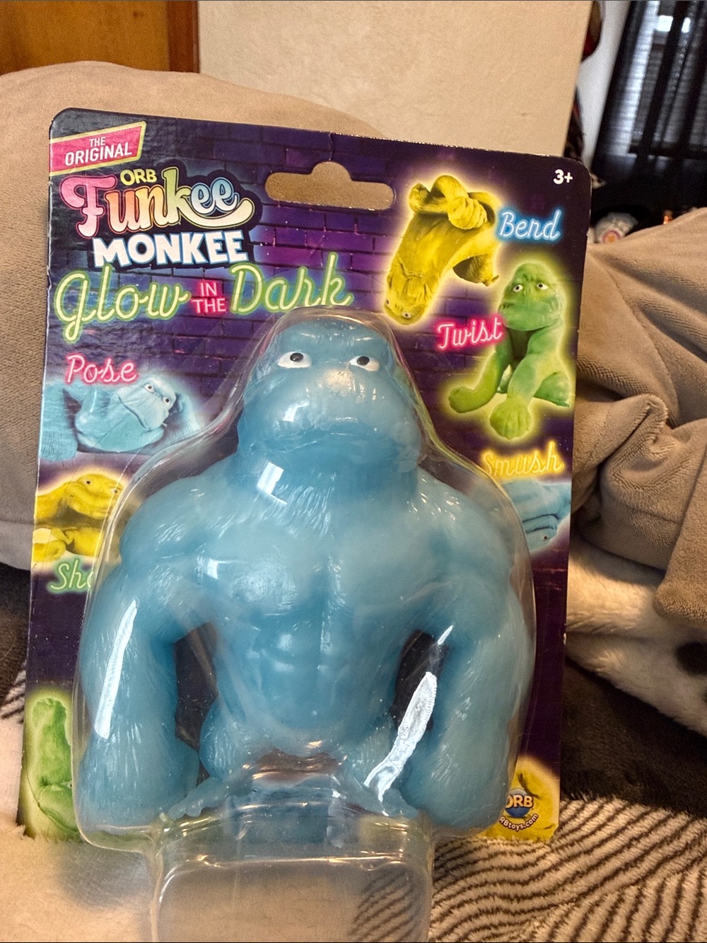 ORB Funkee Monkee Glow in the Dark Gorilla stretchy toy